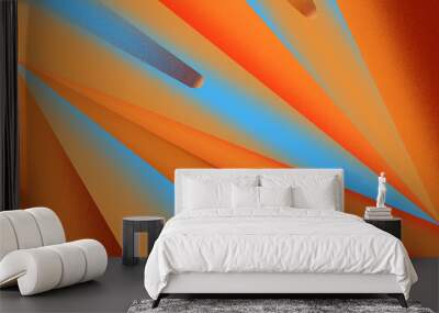 Abstract background in orange and blue colors with texture Wall mural