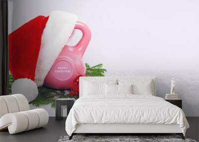 Healthy lifestyle concept. New Year's resolutions. Christmas sport background. Copyspace Wall mural