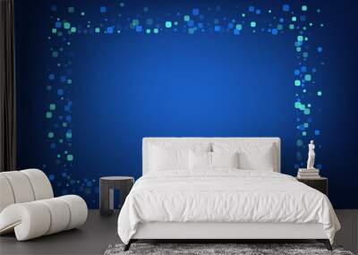 Blue Square Celebrate Blue Vector Background.  Wall mural