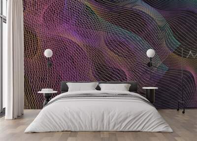 Color Waveform Graphic Vector Transparent Wall mural