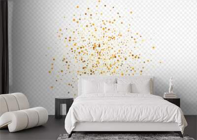 Gold Sparkle Bridal Transparent Background. Happy  Wall mural