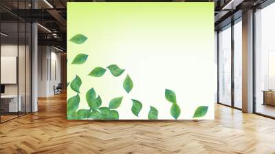 Olive Foliage Wind Vector Green Background Wall mural