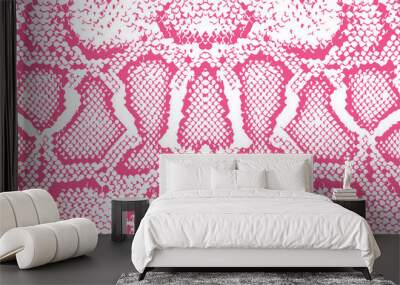 Print texture pattern pink white snake Wall mural