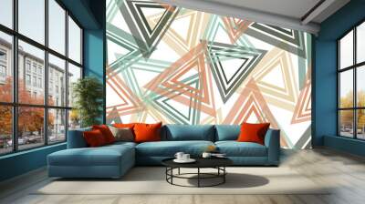 Rainbow color triangle seamless pattern Wall mural