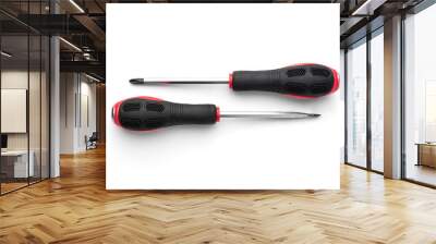 Red impact screwdriver isolated on white background. Wall mural