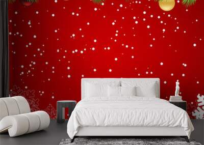 christmas red template Wall mural