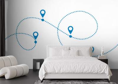 Dotted path with points Wall mural