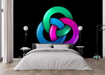 Rings icon. Three rings bind each other.
Icon or business, internet, online shop, label or packaging. Wall mural