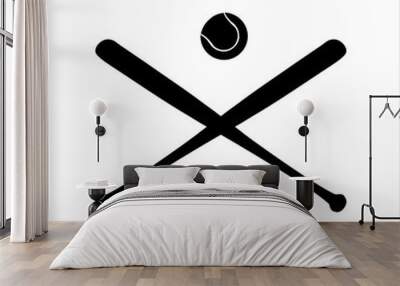 baseball bat icon. Simple filled baseball bat vector icon. On white background. Wall mural