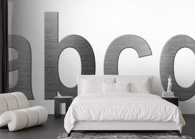 Metal font english alphabet. Letter ABCD from a metal plate isolated on a white background. Wall mural