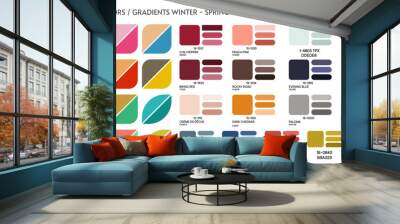 Fashion color trend Autumn Winter 2020 2021. Color palette forecast of the future color trend. Stock vector palette of shades Wall mural