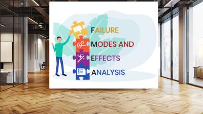 FMEA - Failure Modes and Effects Analysis acronym. business concept background. vector illustration concept with keywords and icons. lettering illustration with icons for web banner, flyer Wall mural