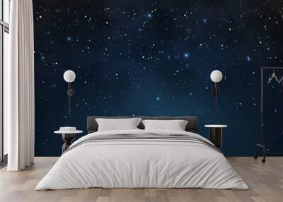 Realistic starry night sky. Galaxy background. Abstract constellation background with nebula. Wall mural