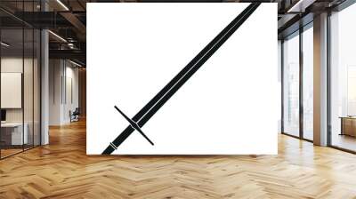 Single black long sword flat vector illustration Wall mural