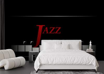 Jazz cafe concept. Abstract piano keyboard. Musical creative invitation. Wall mural