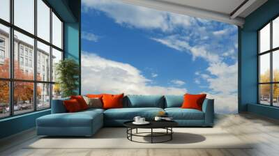 Beautiful cloudscape on blue sky, natural background Wall mural