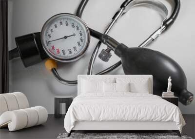 Pulsometer. Medical tools. Wall mural