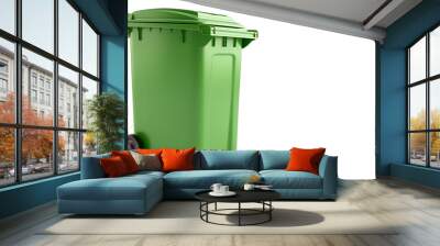 A large green recycling bin Wall mural