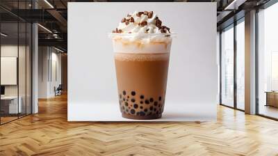 bubble tea on white background Wall mural