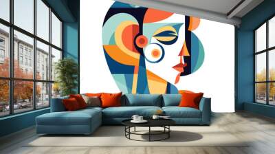 Cubist Logo Icon woman Wall mural