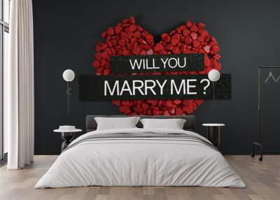 Will You Marry Me ? 3D Rendering Wall mural