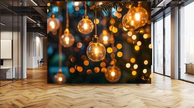 Festive Lighting Decor Adorning the Venue for a Celebratory Occasion Wall mural