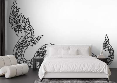 Serpent or Naga legendary animal of Thailand Wall mural