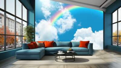 Rainbow in Blue sky Wall mural