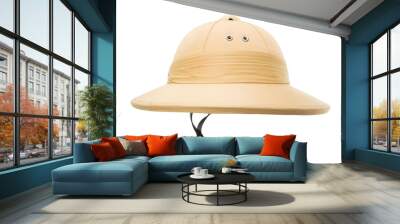 safari hat isolated on the white Wall mural