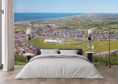 Aerial from the city Wijk aan Zee in the Netherlands Wall mural