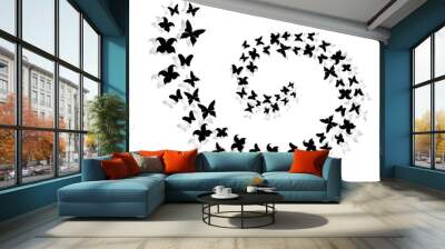 Spiral of flying butterflies Wall mural