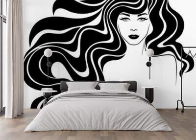 Stylized fashion woman Wall mural