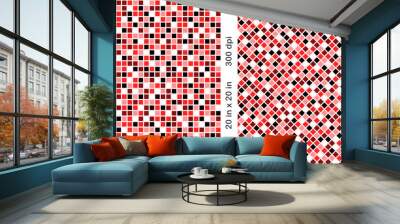 Set of 2 Mosaic seamless tileable patterns. Wallpaper, background, wrapping paper. Wall mural