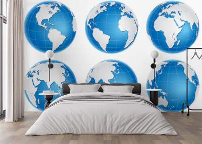 Globes blue set Wall mural