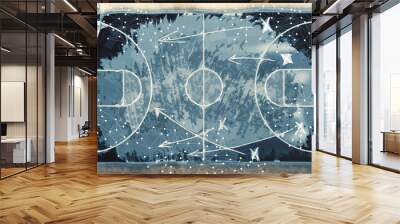 Basketball banner background. Abstract basketball background with copy space. Wall mural