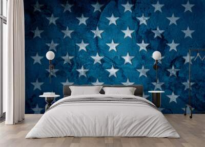 USA flag stars on grunge concrete wall background Wall mural