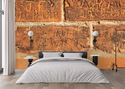 old red brick wall background Wall mural