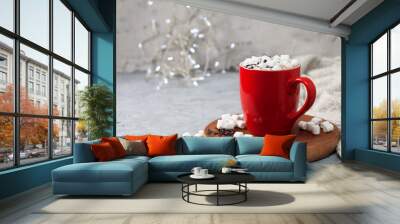 hot chocolate with marshmallow Wall mural