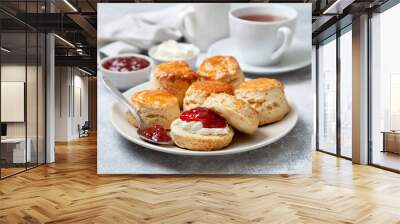 scones on a white plate Wall mural