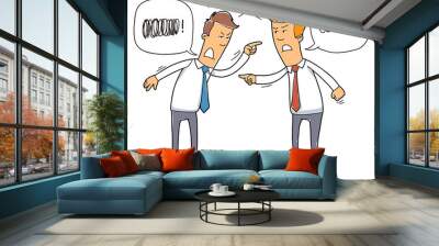 two young business man quarreling. Wall mural