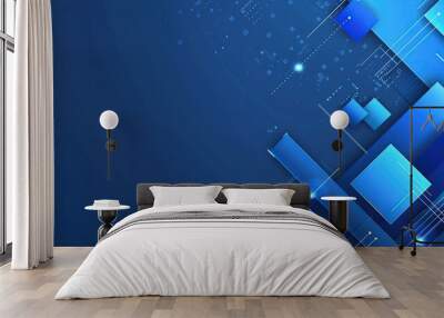 Abstract Blue Geometric Background Wall mural