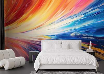 Abstract  Swirling Colors Painting Wall mural