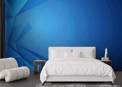 blue background with geometric shapes and shining modern textures Wall mural