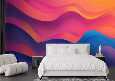 colorful background with curved paper texture in various colors Wall mural