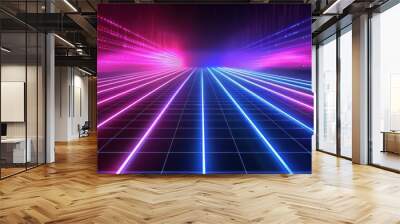 Neon Lights Pathway Wall mural