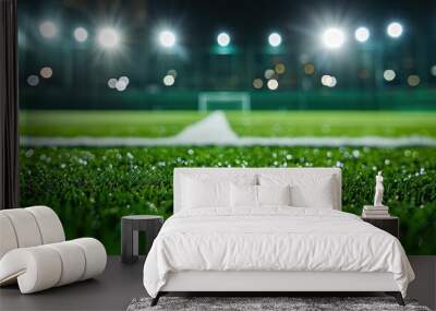 Night Football Field Closeup Wall mural