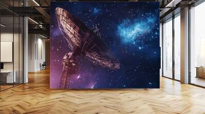 Satellite Dish Under a Starry Sky Wall mural