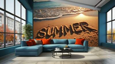 Summer Written in Sand Wall mural