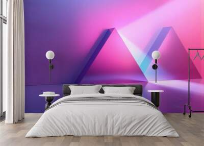 Two Triangles Under Neon Lights Wall mural