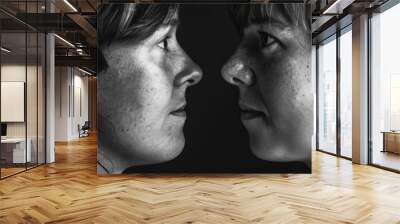 Two Women Facing Each Other Wall mural